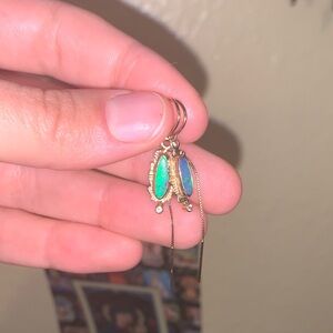 Elegant Gold and Green Drop Earrings